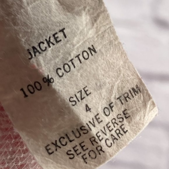 Vintage 80s 90s Doe-Spun Kids Girls 4 Red Floral Quilted Ruffle Lace Jacket - Picture 4 of 4